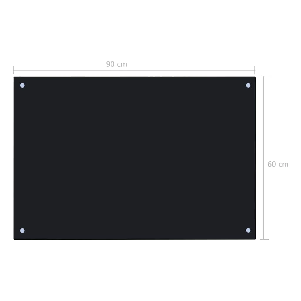 Küchenrückwand Spritzschutz Glasplatte Wandpaneel Küche Schwarz 90x60 cm Hartglas Küchenrückwand Spritzschutz Glasplatte Wandpaneel Küche Schwarz 90x60 cm Hartglas