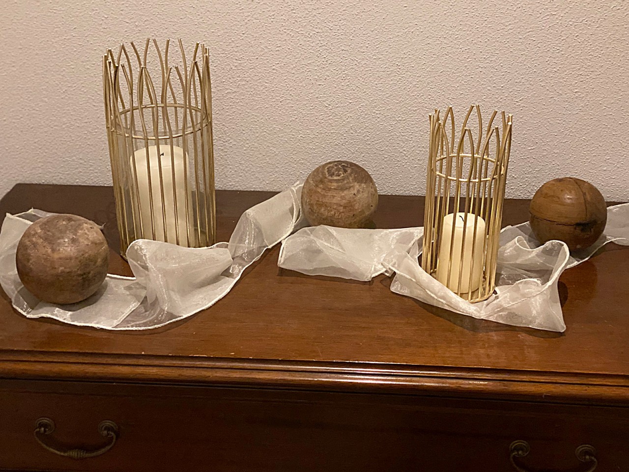 Windlicht Set romantisch 2-teilig mit Glaseinsatz rund in edler Drahtstruktur schwarz od. gold