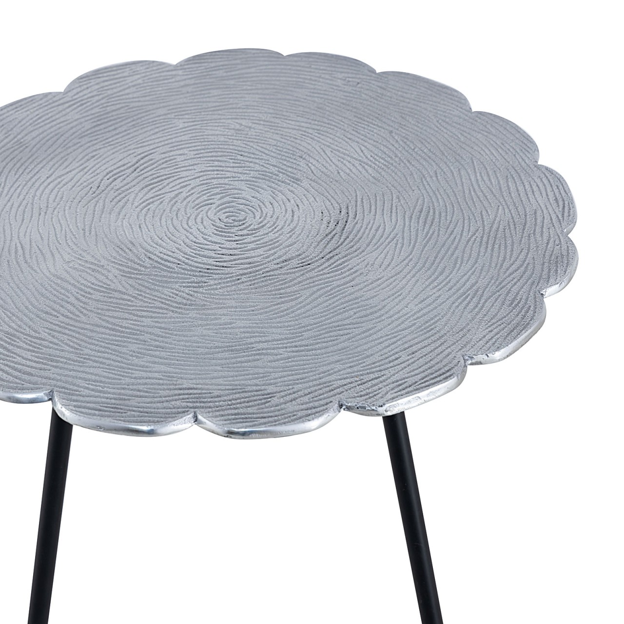 Beistelltisch Metall Dekotisch Hilton ø 35 x H 45 cm rund Aluminium mit Struktur silber od. gold Beistelltisch Metall Dekotisch Hilton ø 35 x H 45 cm rund Aluminium mit Struktur silber od. gold