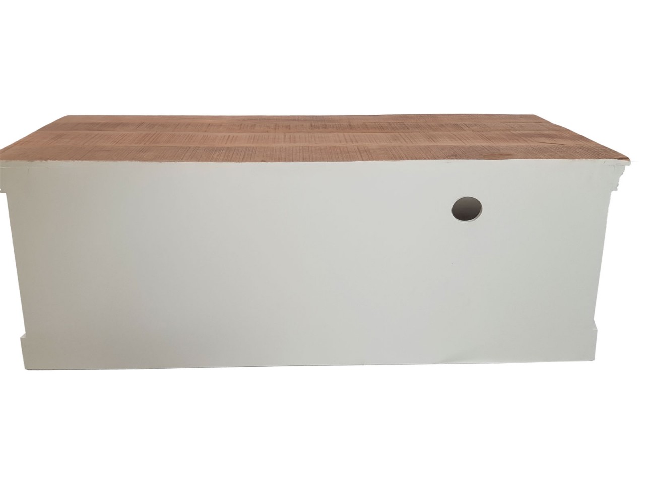 TV Lowboard TV Schrank B 114 H 45 cm Massivholz Fernsehschrank Ibiza weiß Mangoholz massiv