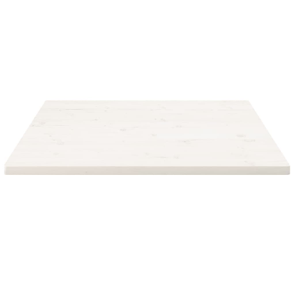 Tischplatte, Weiß, 70 x 70 x 2,5 cm, Kiefer massiv, quadratisch glatt
