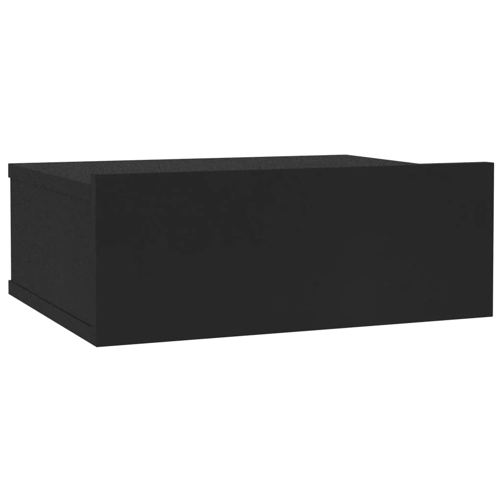 Nachttisch Wandregal Hängeregal Schwarz 40 x 30 x 15 cm Schwebend 
