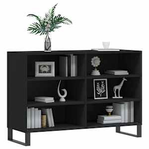 Sideboard, Schwarz, 103,5 x 35 x 70 cm, modernes Design, Holzwerkstoff