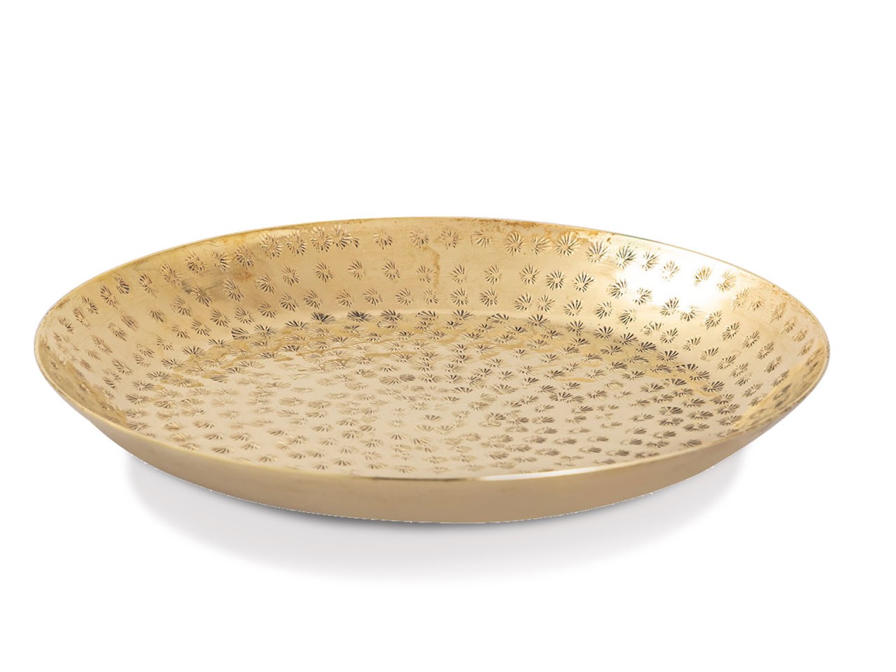 Dekotablett ø 28 cm rund gold o. silber Deko Tablett Serviertablett Metall Kerzentablett