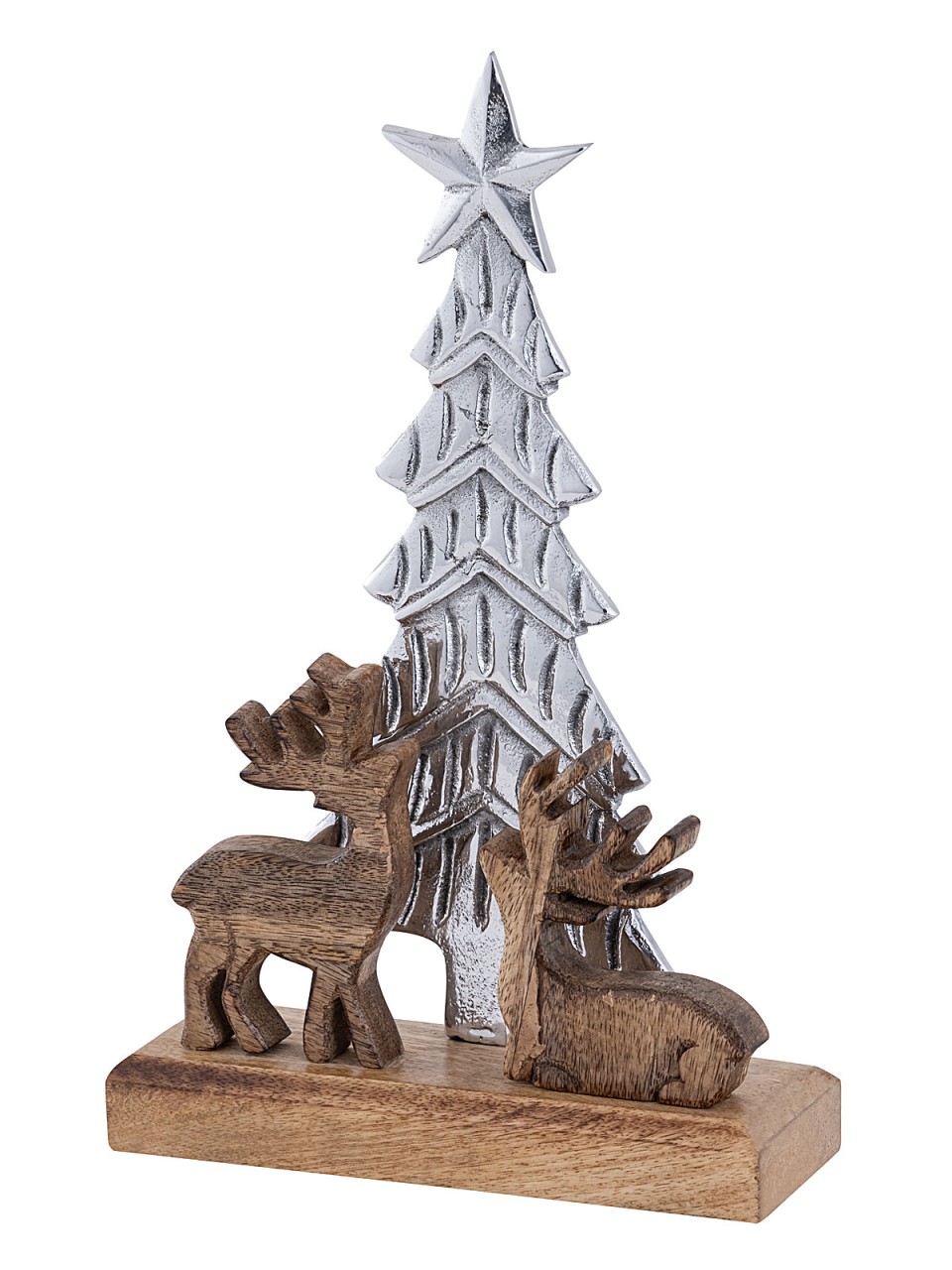 Dekofigur Weihnachtsbaum mit Hirschen 20x31cm Masterbox 8-teilig Weihnachtsdeko Aluminium Dekofigur Weihnachtsbaum mit Hirschen 20x31cm Masterbox 8-teilig Weihnachtsdeko Aluminium