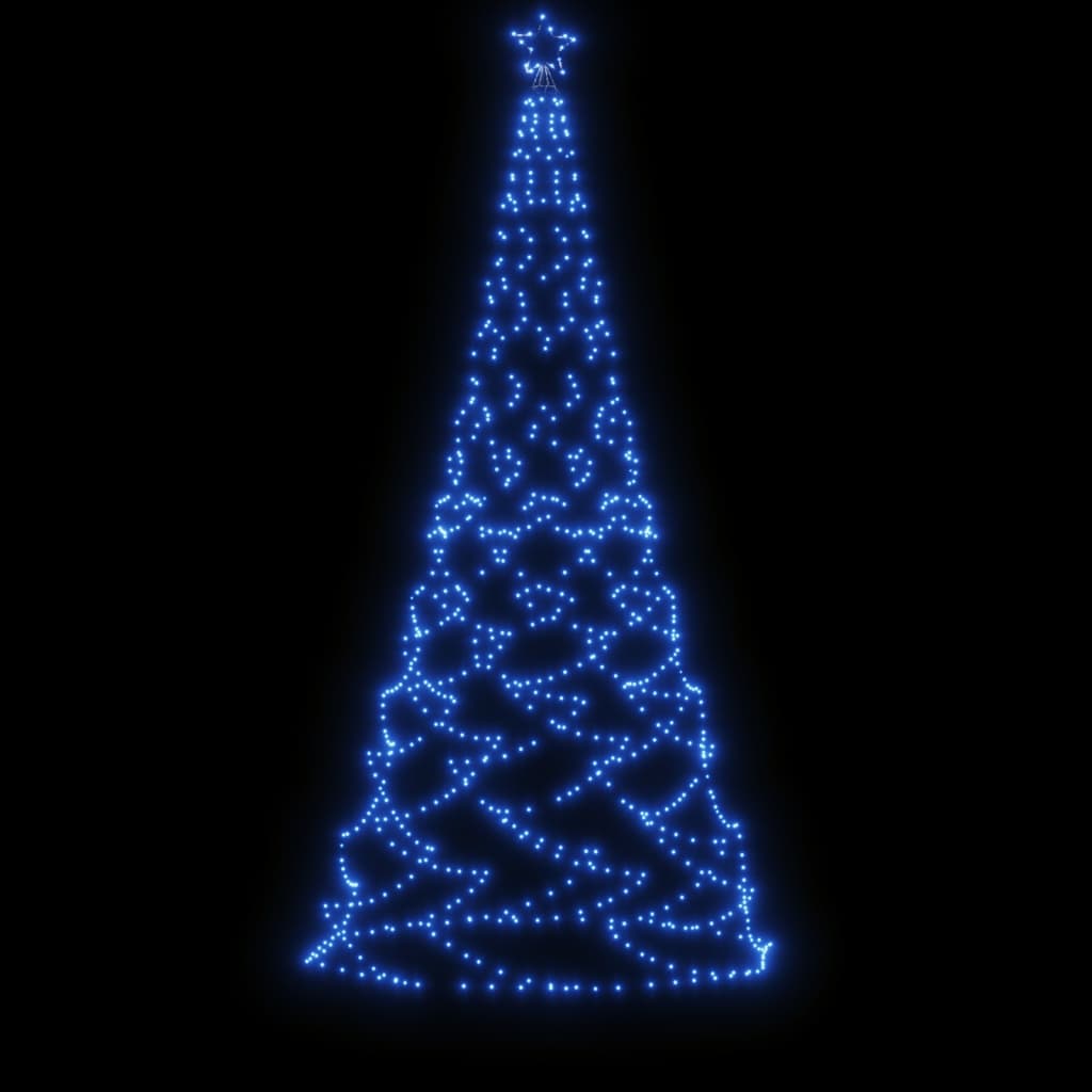 Weihnachtsbaum mit Metallpfosten Weihnachtsdeko 500LEDs Blau 3m Außenbeleuchtung