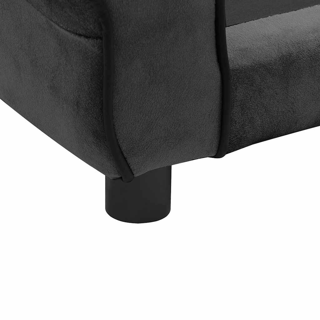 Hundesofa Dunkelgrau 72x45x30 cm weich gepolstert mit Plüschbezug pflegeleicht