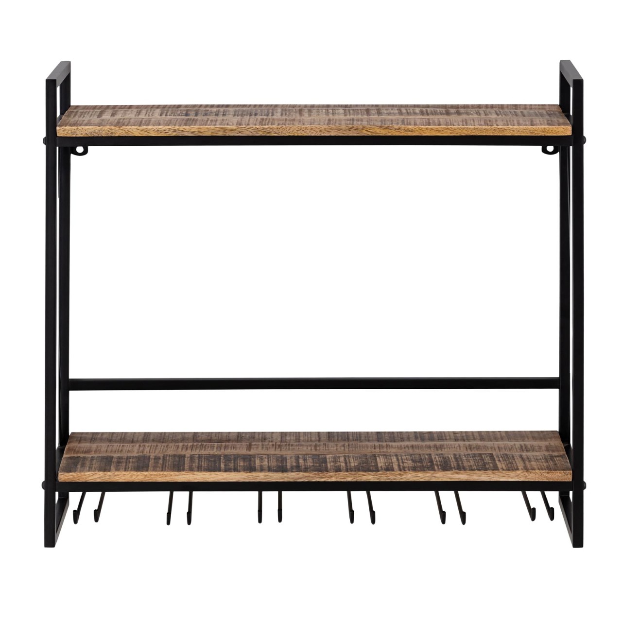 Weinregal Holz Hausbar Flaschenregal 60x45x25cm Rio Mangoholz Metall-Gestell Weinregal Holz Hausbar Flaschenregal 60x45x25cm Rio Mangoholz Metall-Gestell