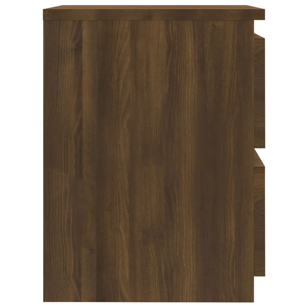 Nachttische Braun Eichen-Optik Holzwerkstoff 30x30x40cm 2 Schubladen