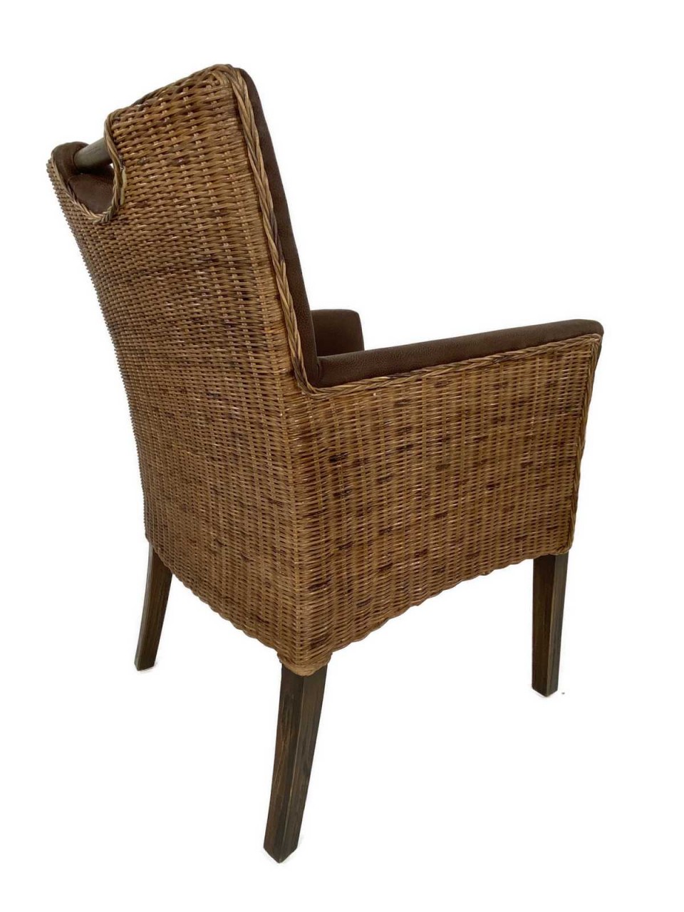 Esszimmer Stühle Set 6 Stück Rattan Armlehner Sessel Bilbao Polsterstuhl Polstersessel prairie brown