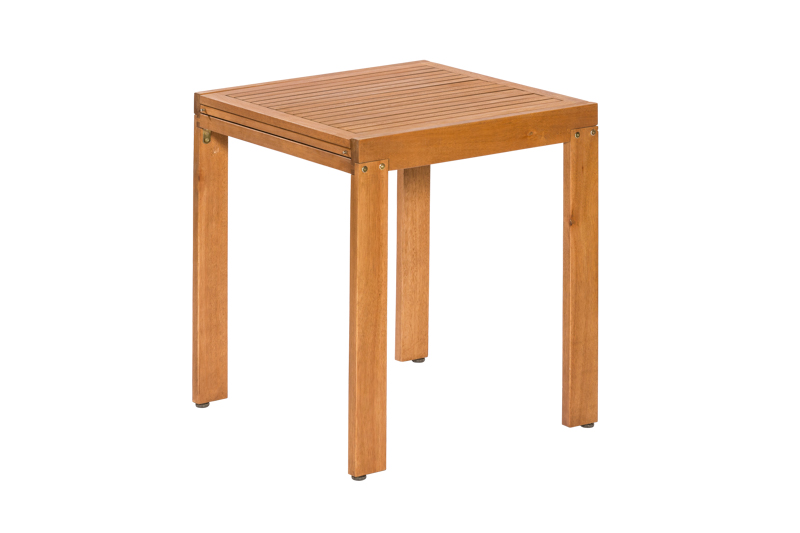 Comodoro Gartenmöbel-Set 5-teilig – 2 Klappsessel mit grauen Auflagen & Balkonausziehtisch 65–130 cm aus FSC® Eukalyptusholz
