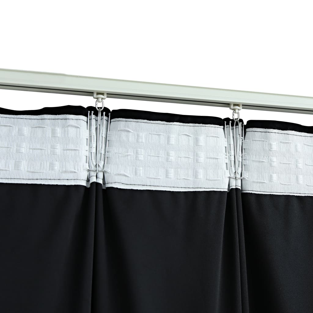Verdunkelungsvorhänge Thermovorhänge Blickdicht Gardinen Fensterdeko  2 Stk. mit Haken Samt Schwarz 140x175 cm Modern