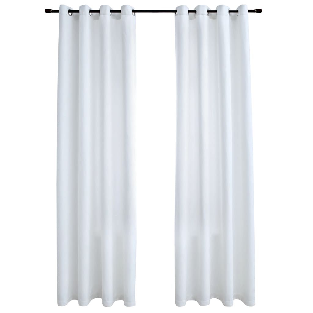 Verdunkelungsvorhänge 2 Stk. Cremeweiß 140x175 cm mit Metallringen elegantes Wohnzimme