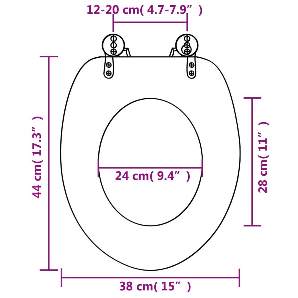 WC Sitz Toilettensitz mit Absenkautomatik Soft Close Delphin Motiv MDF Material
