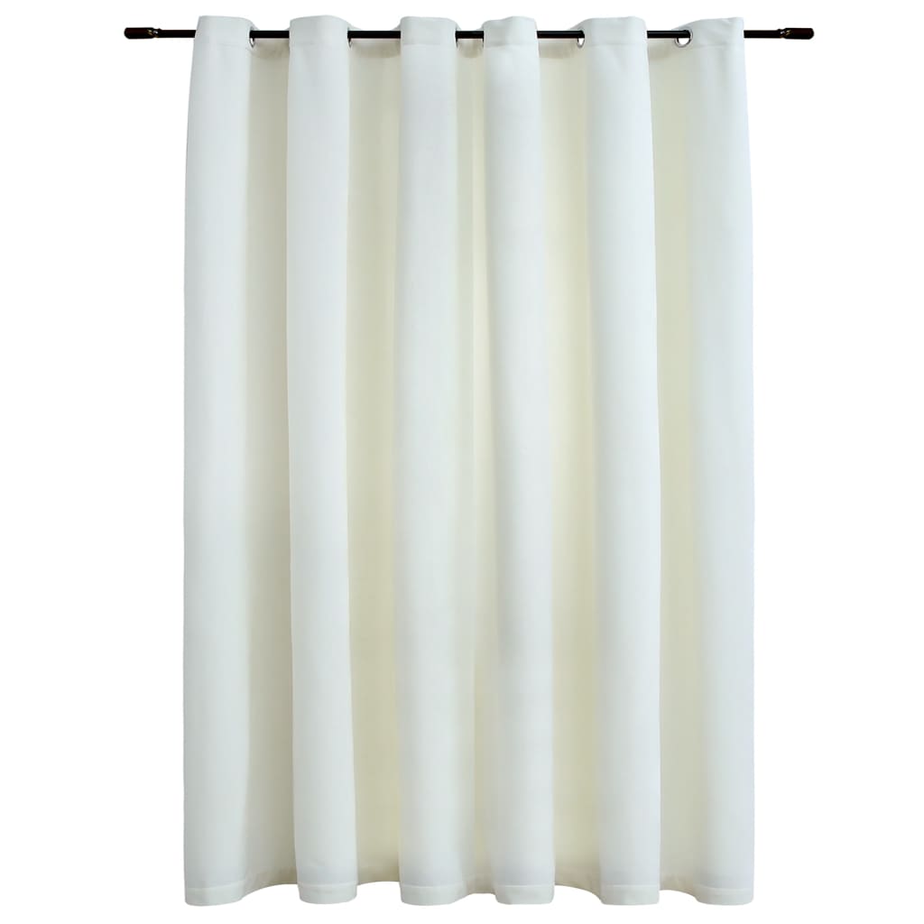 Verdunkelungsvorhang mit Metallringen Samt Creme 290 x 245 cm lichtdichter Vorhang Gardine