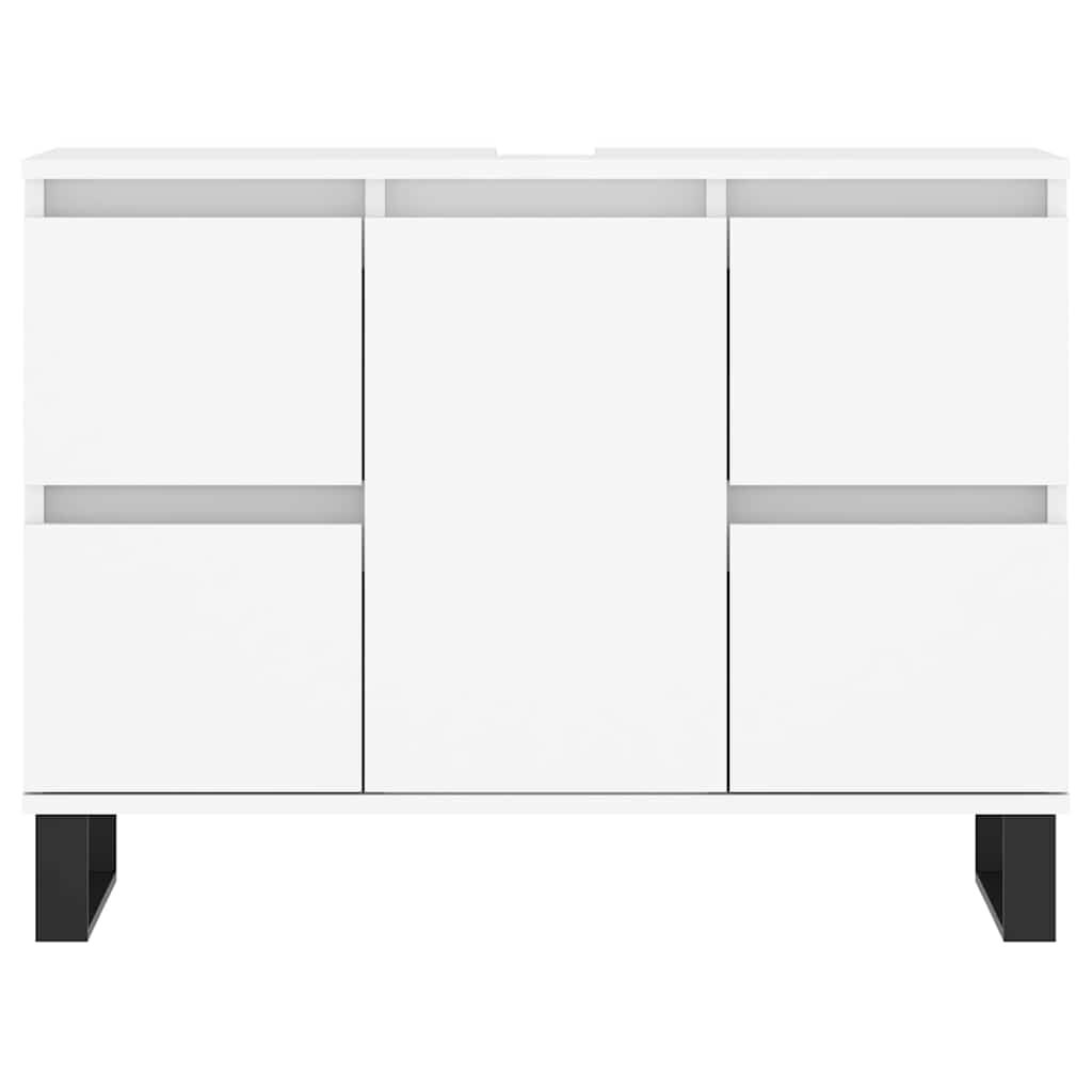 Badschrank Weiß 80x33x60 cm Holzwerkstoff