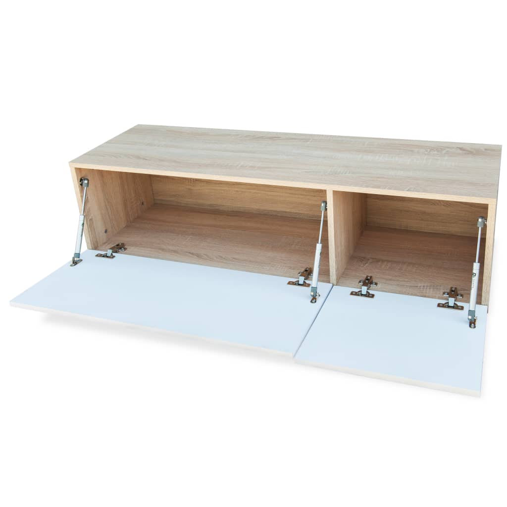 TV Schrank Lowboard Fernsehschrank aus Holzwerkstoff 120x40x34cm Hochglanz Weiß