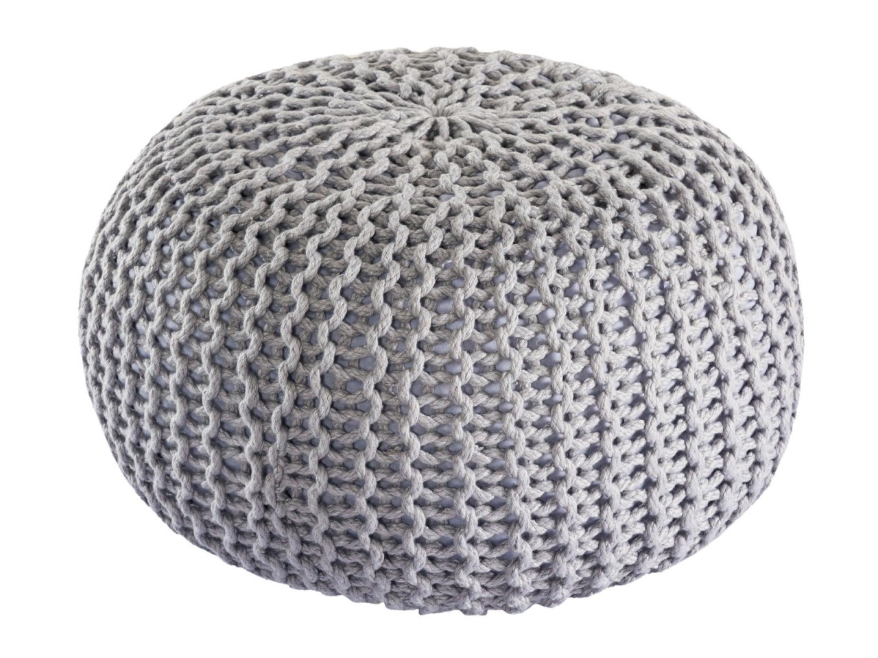 Sitzpouf ø55cm Pouf Strickhocker Strickpouf PREMIUM Innen Terrasse Pool Garten nachhaltig