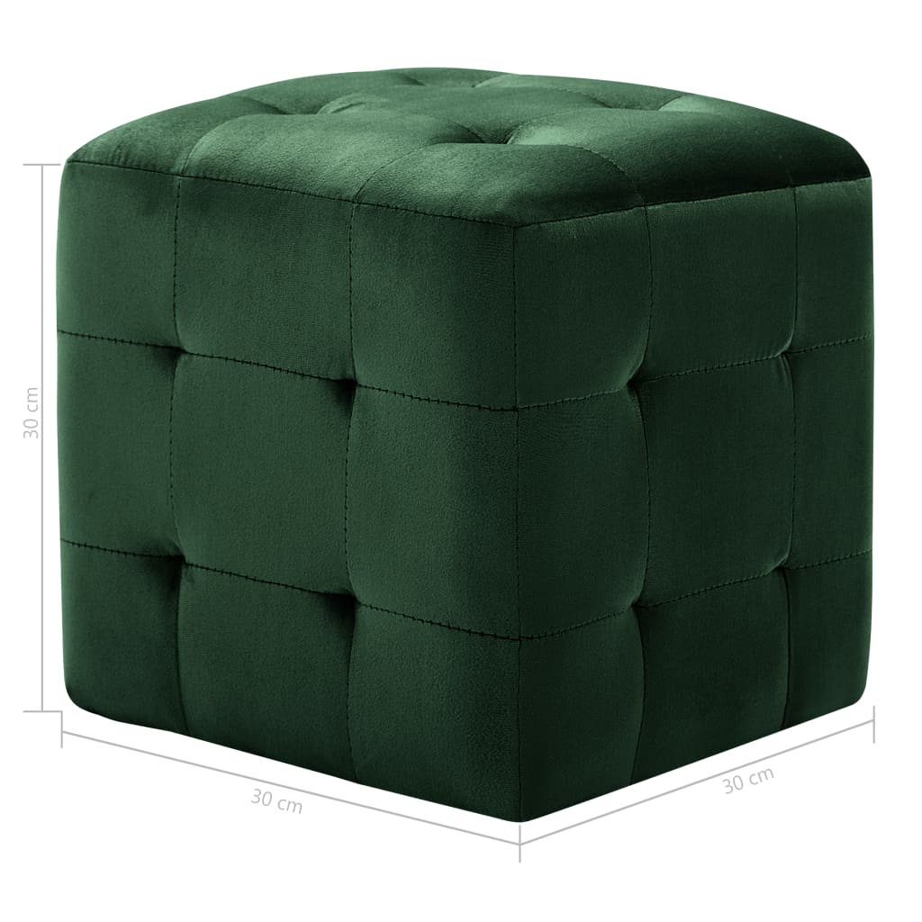 Nachttische 2er Set grün 30x30x30 cm Samtstoff Schlafzimmer elegant modern