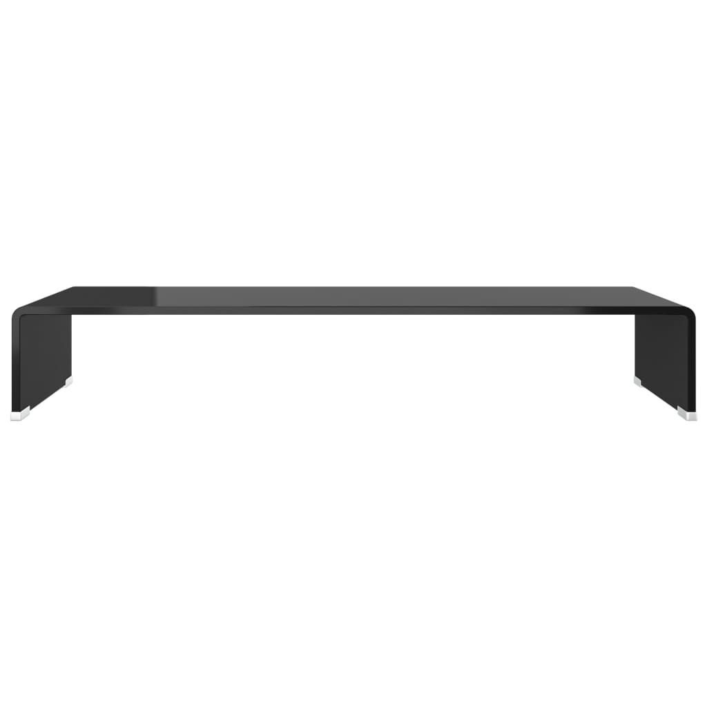 TV Tisch Glas Schwarz 80x30x13 cm ideal als Bildschirmständer oder Erhöhung