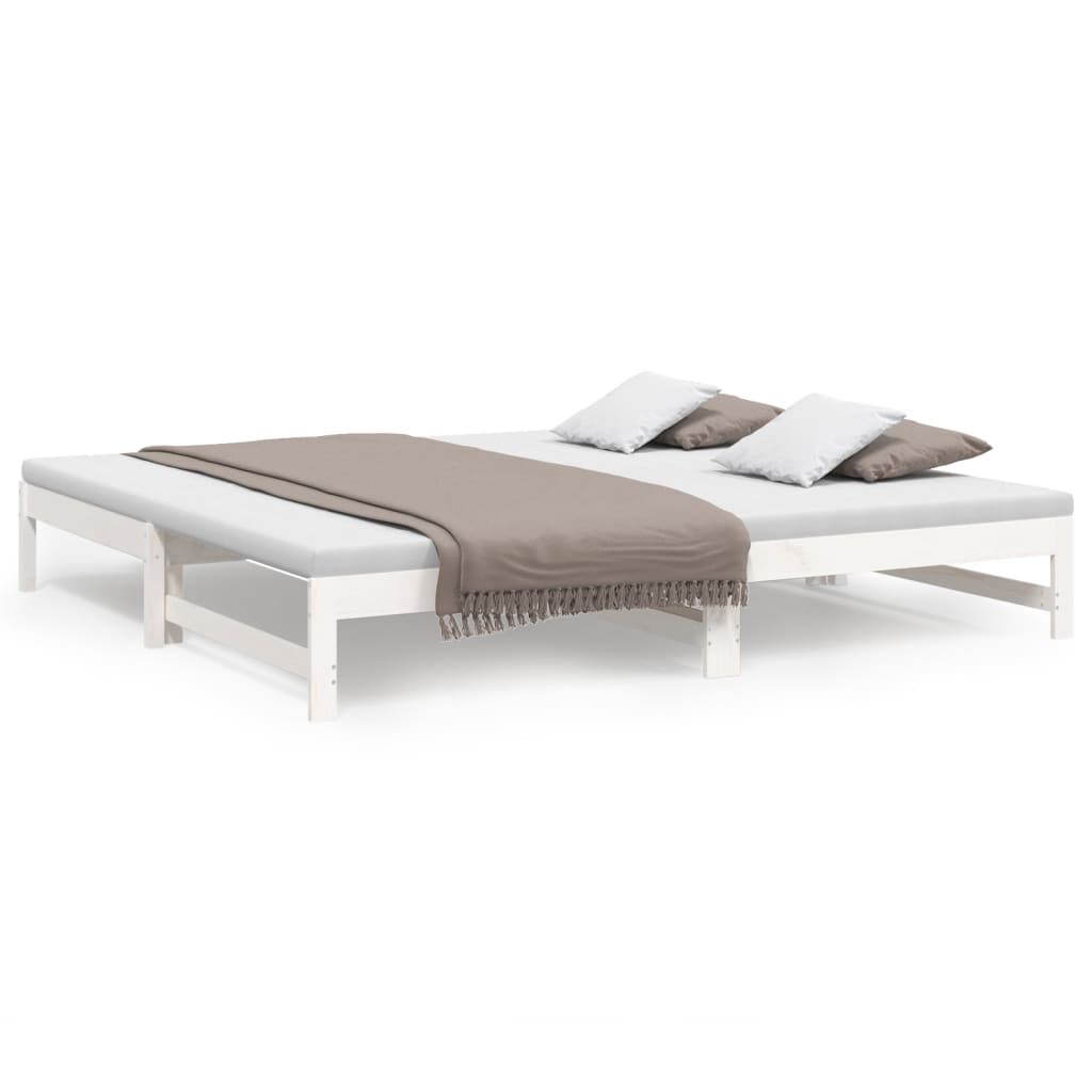 Ausziehbares Tagesbett Weiß Kiefer massiv 2x90x200 cm flexibel und robust