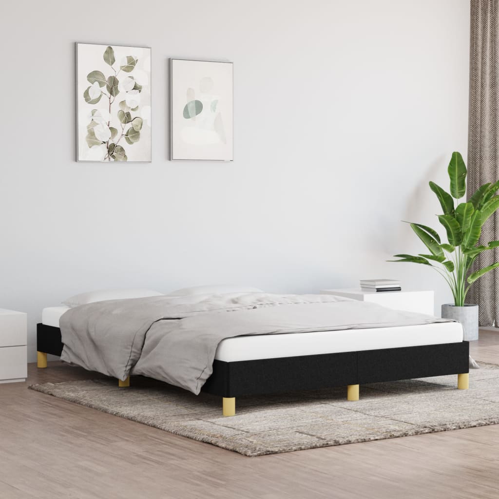 Bettgestell 140x190 cm Schwarz Weiches Stoffdesign für stilvolles Ambiente