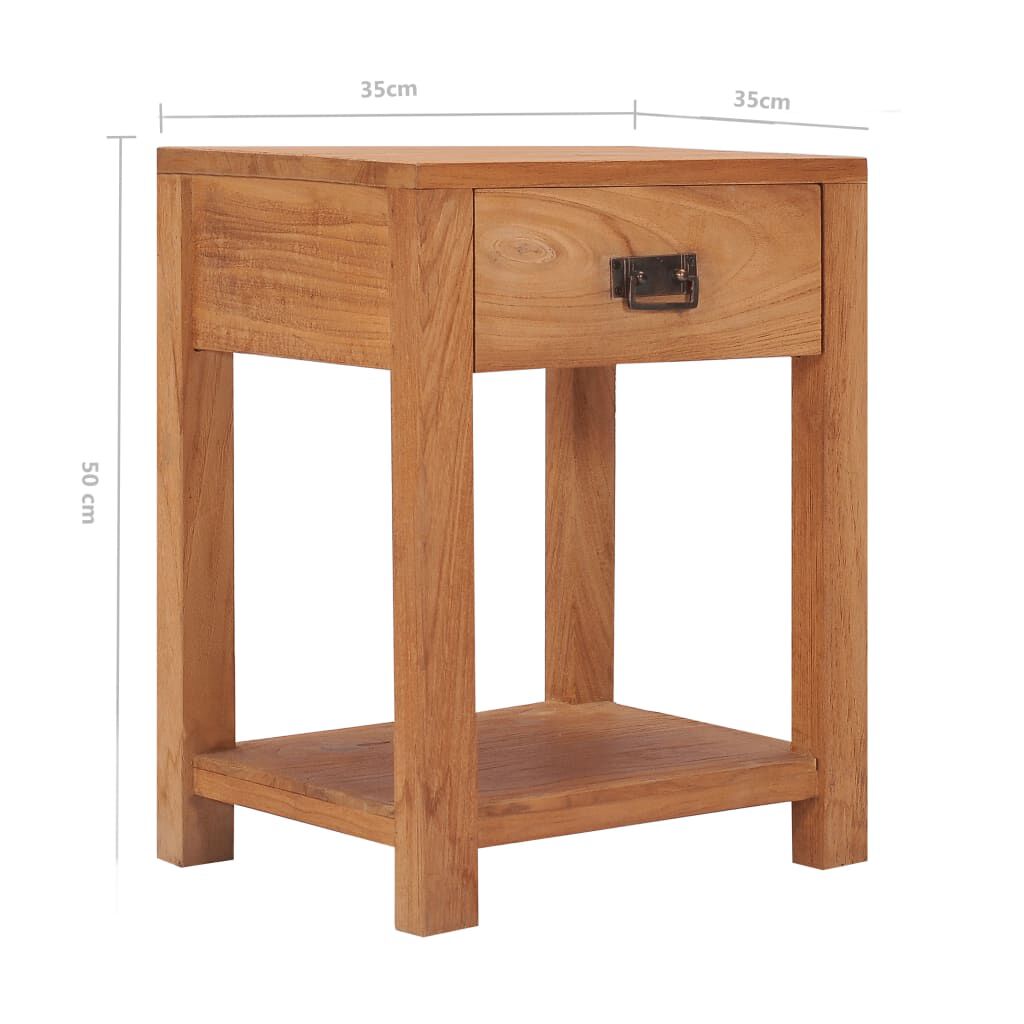 Nachttisch Nachtkonsole Nachtschrank 35x35x50cm Massivholz Teak