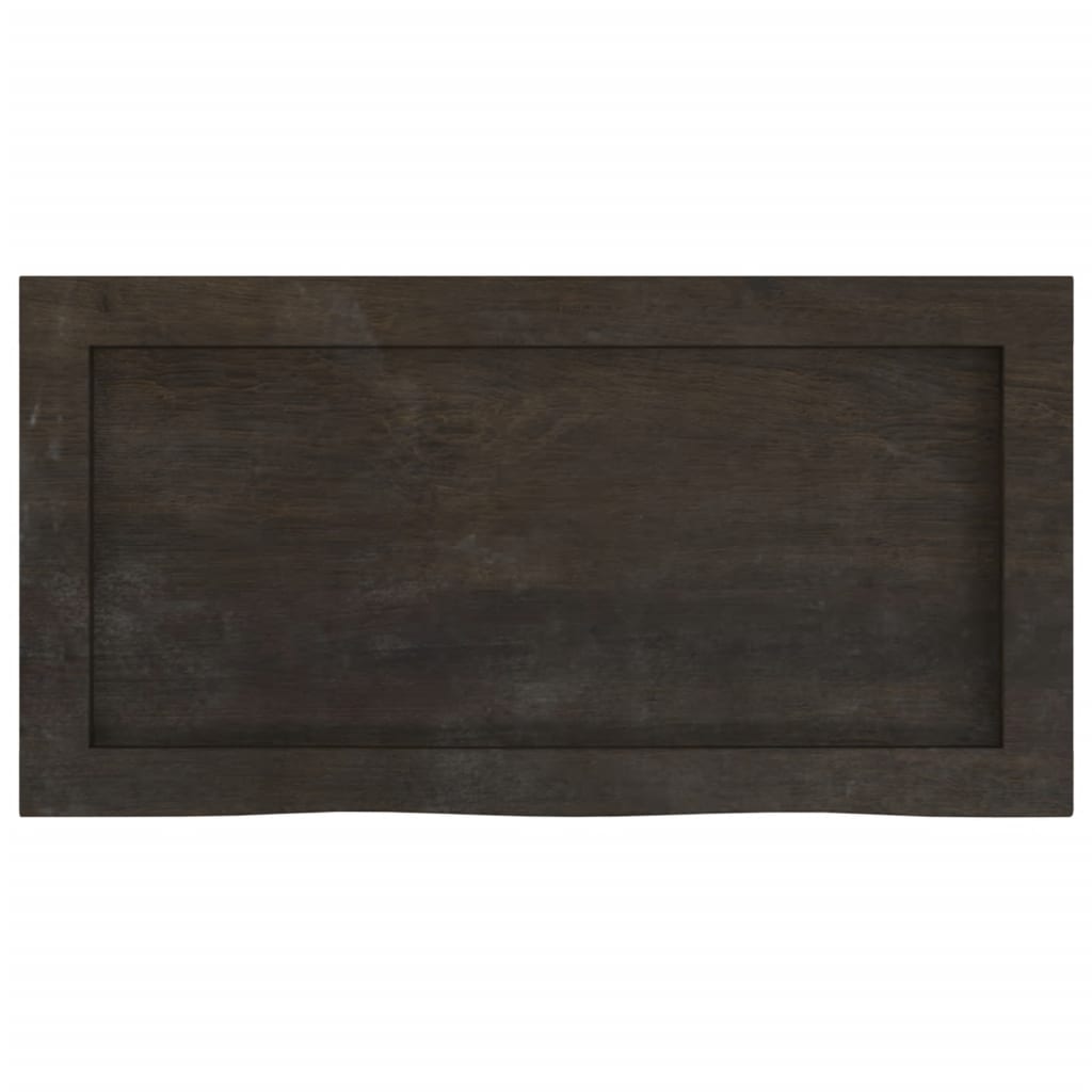 Wandregal Dunkelgrau 60x30x6 cm, Massivholz Eiche, robust & stilvoll, ideal für Wohnzimmer oder Büro.