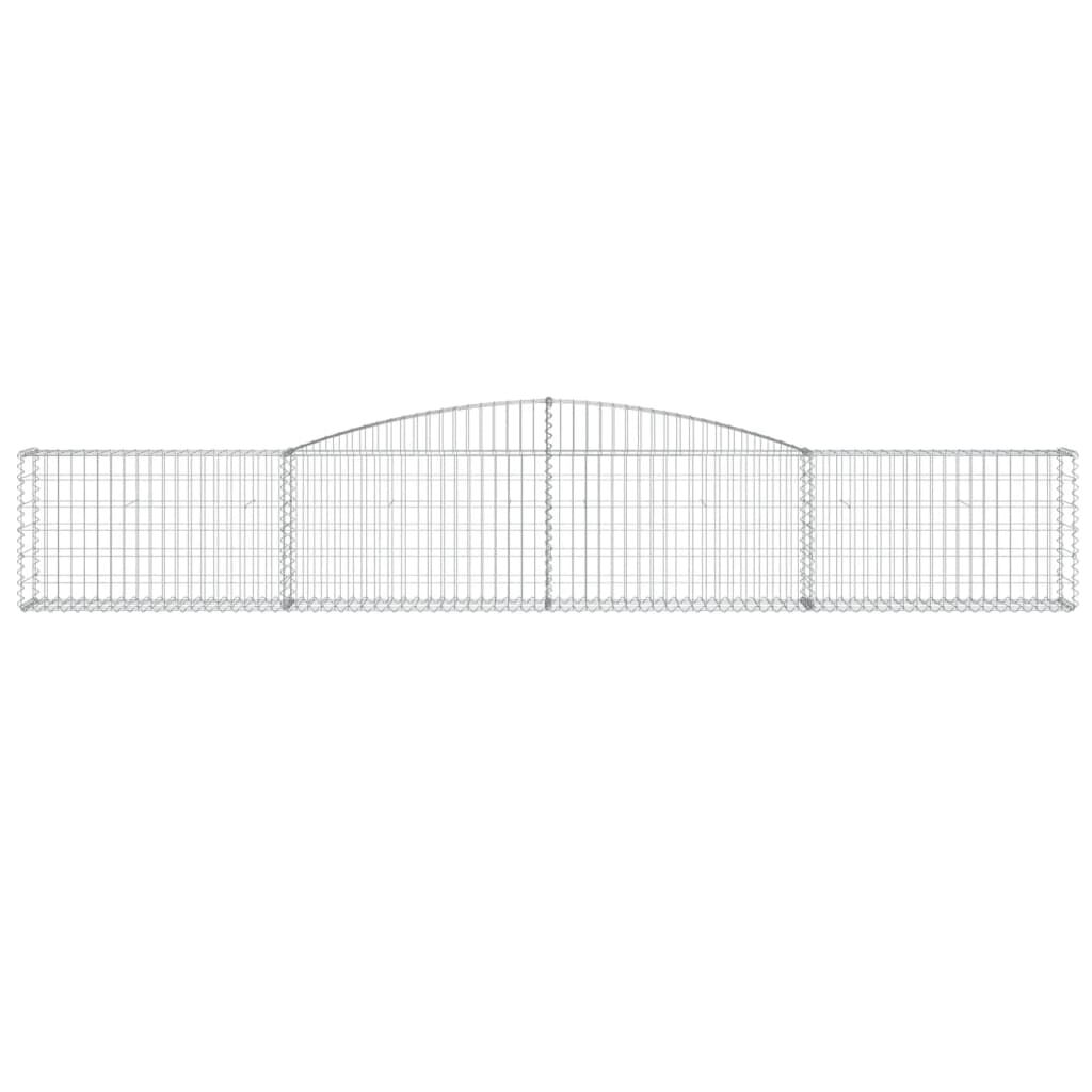 Gabione mit Hochbogen 400x30x60/80 cm Verzinktes Eisen