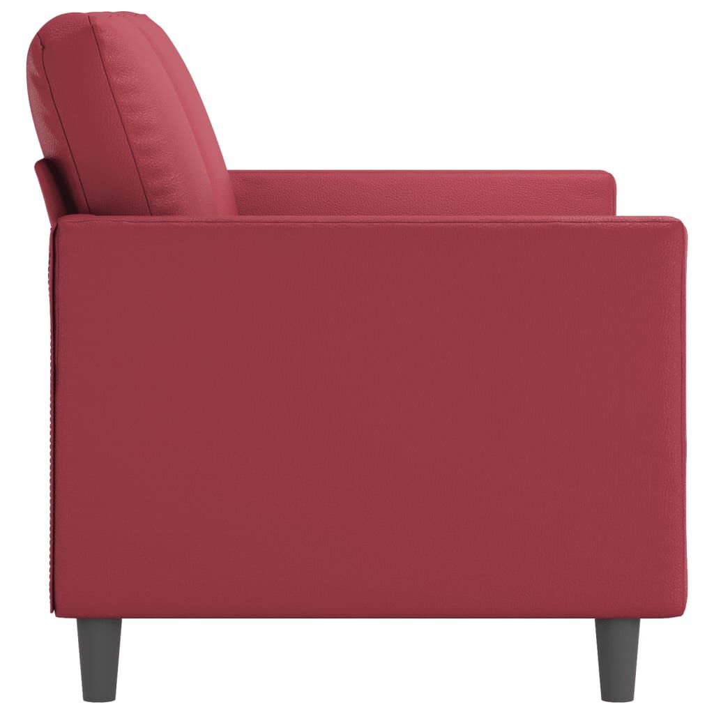 Weinrotes Sofa Couch für zwei Personen 120 cm Kunstleder modern Design Weinrotes Sofa Couch für zwei Personen 120 cm Kunstleder modern Design