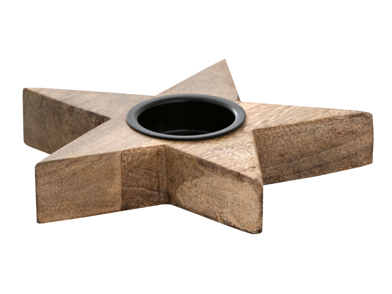 Teelichthalter 3er Set Kerzenständer Teelichter 15x15cm Sterne Kerzenhalter Mangoholz