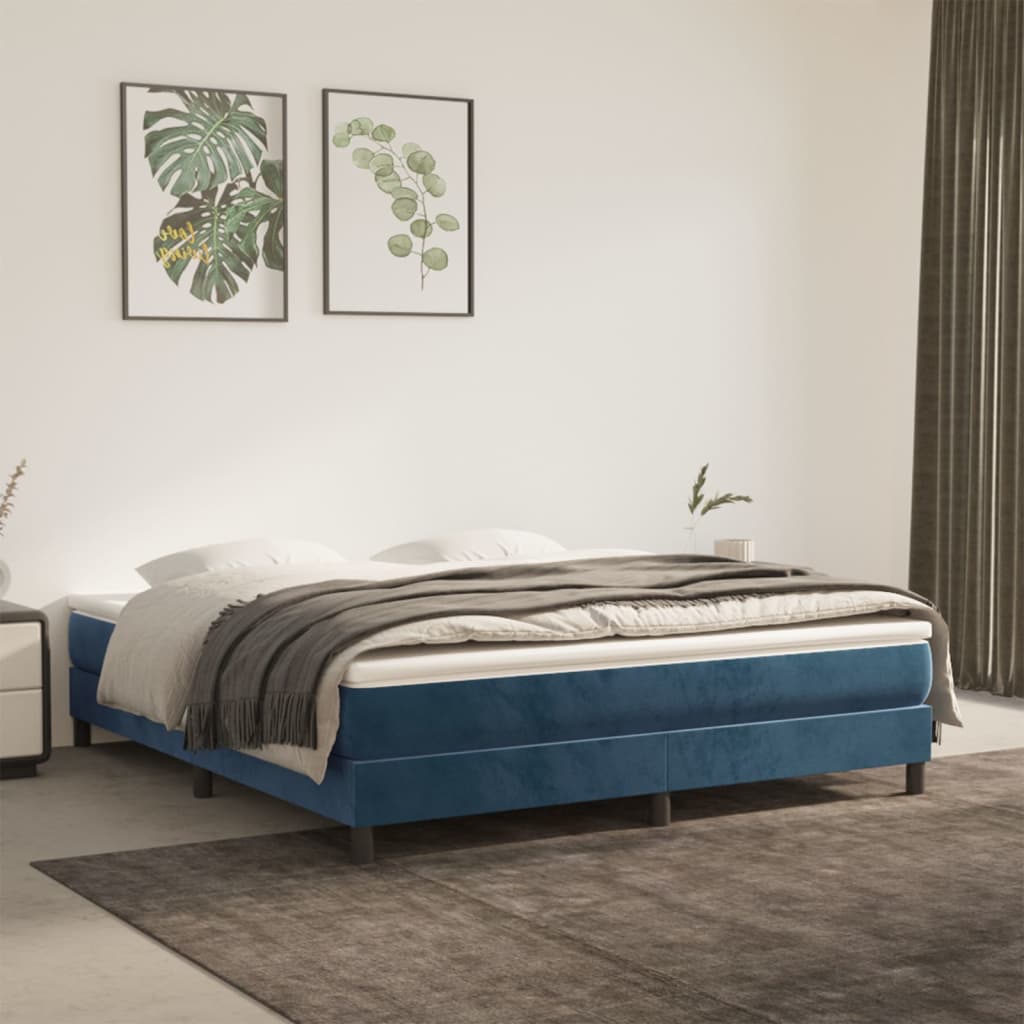 Matratze Taschenfederkern 180x200x20 cm Dunkelblau Samtbezug weich bequem Bett