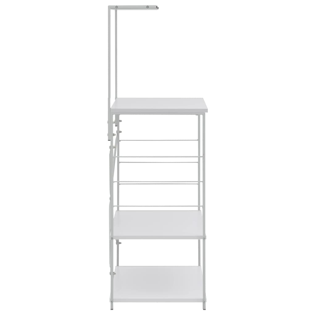Küchenregal Mikrowellenregal Mikrowelle 60x39,6x123 cm Weiß Praktisch Stabil