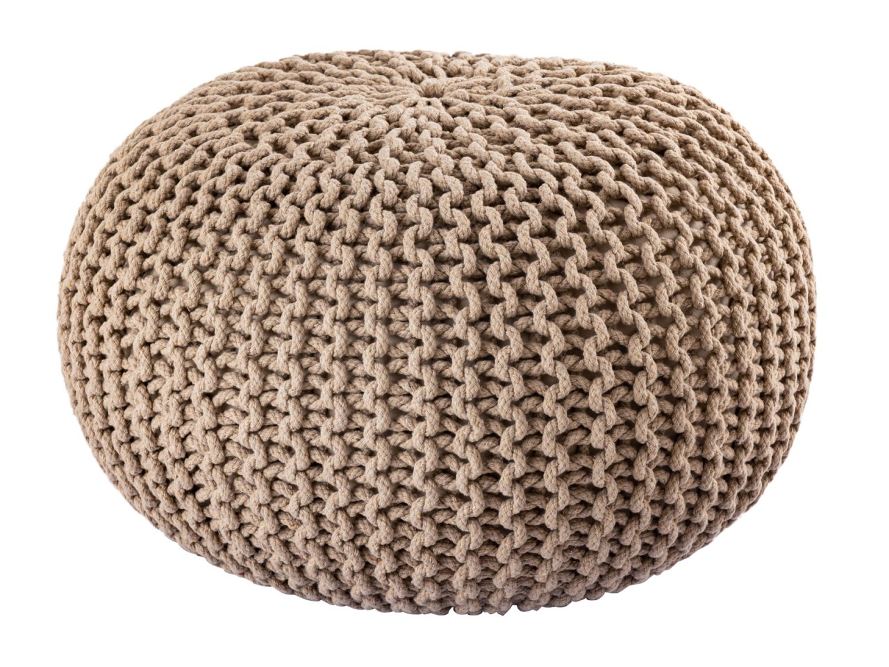 Pouf Ø 55 H 37 H 37 Strickhocker Sitzpouf Bodenkissen nachhaltig