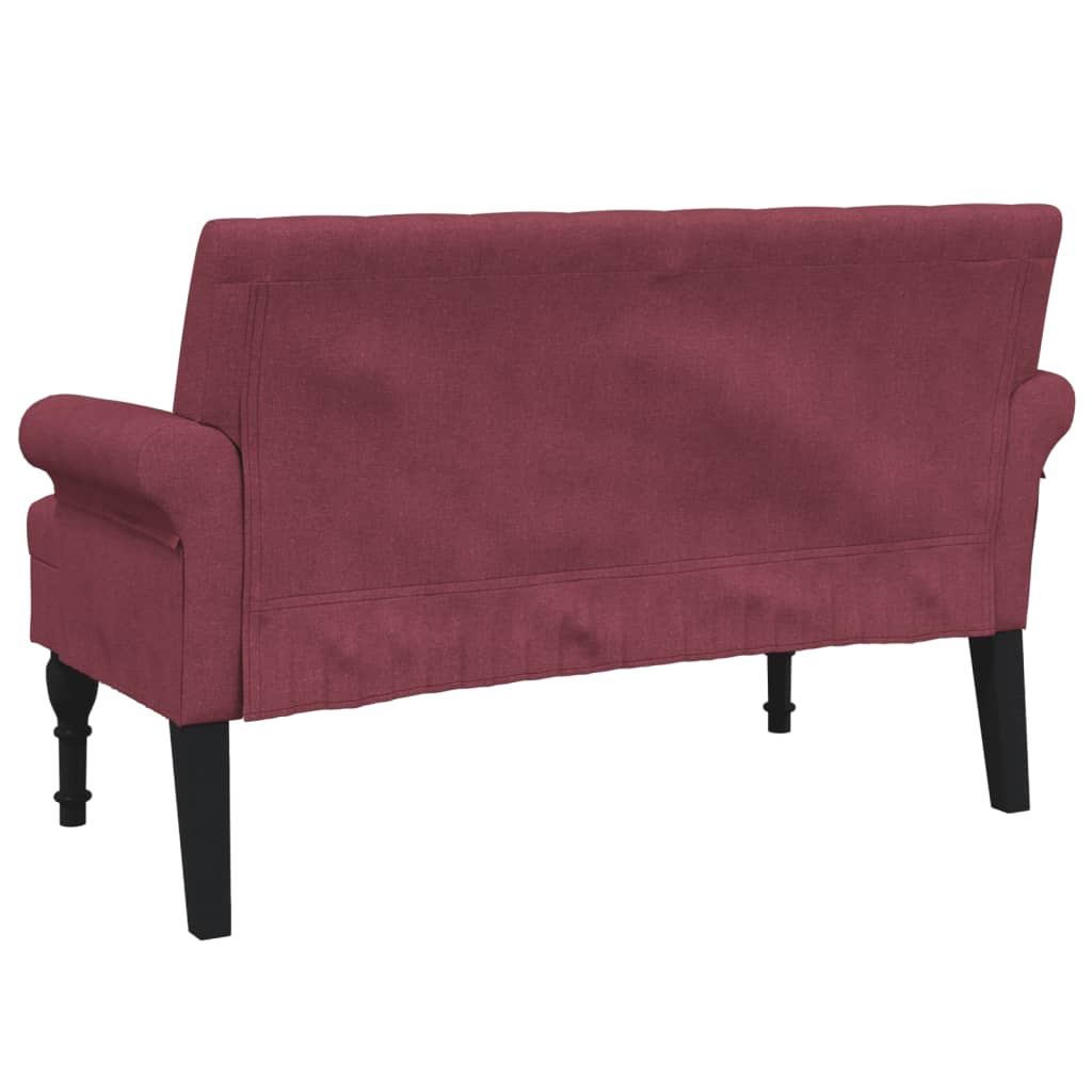 Sitzbank mit Rückenlehne Weinrot 120x62x75,5 cm Stoff Modern & stilvoll