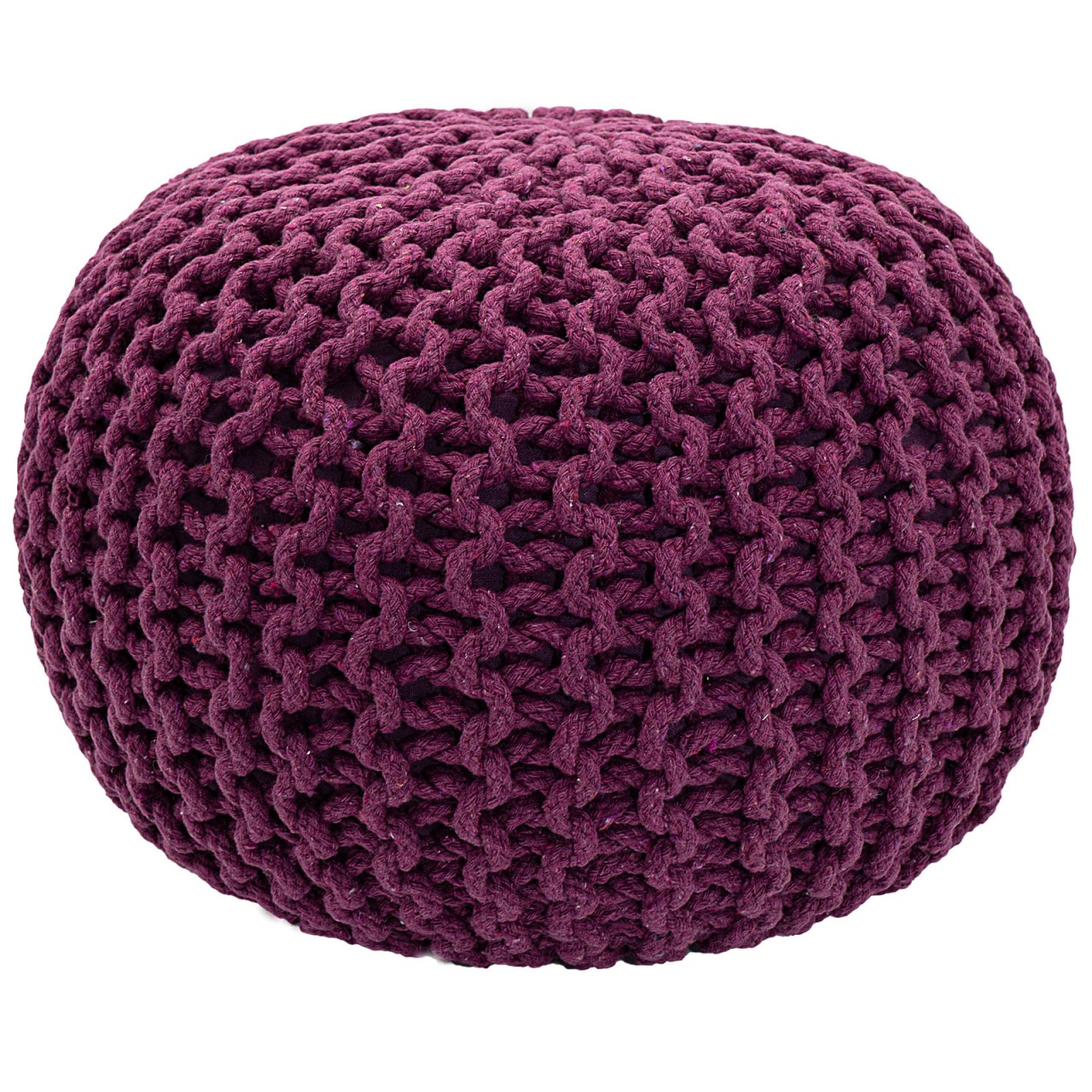 Pouf Ø 55 H 37 H 37 Strickhocker Sitzpouf Bodenkissen nachhaltig