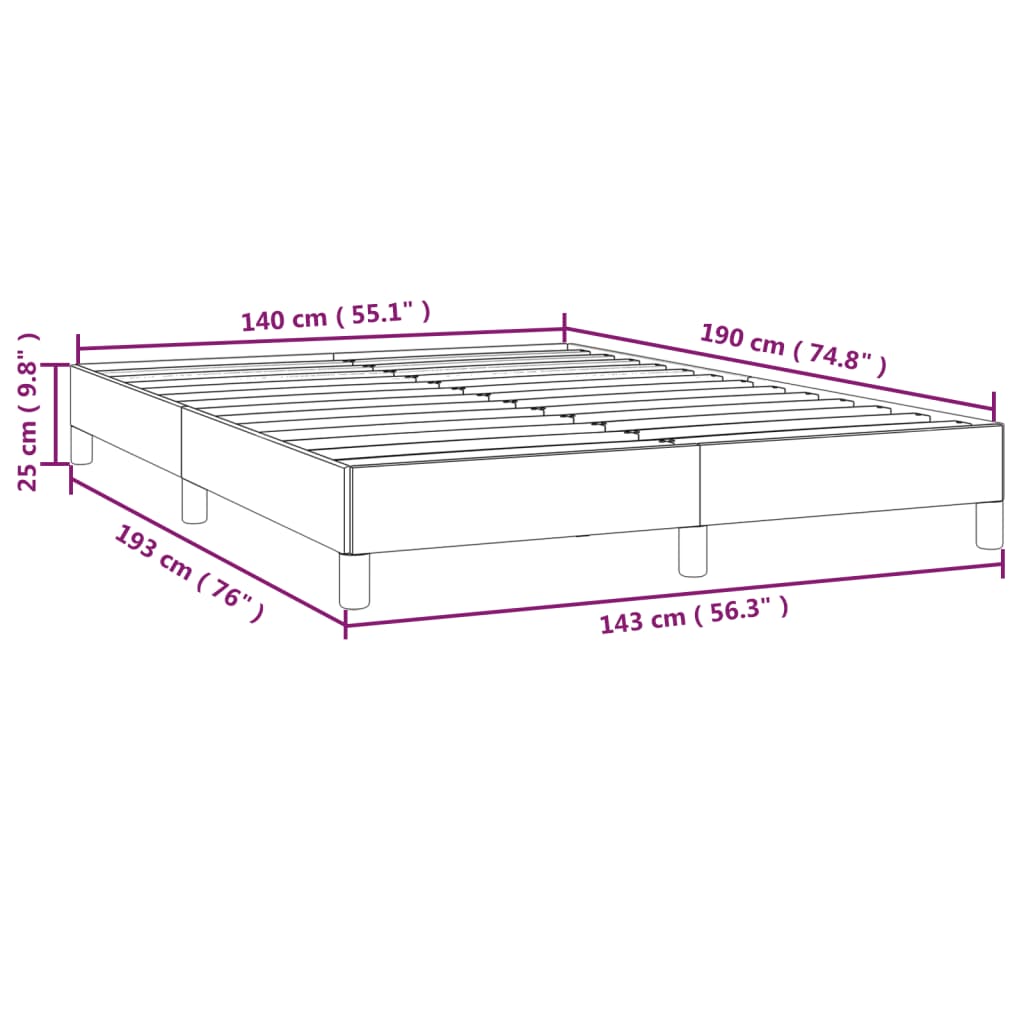 Bettgestell 140x190 cm Schwarz Weiches Stoffdesign für stilvolles Ambiente