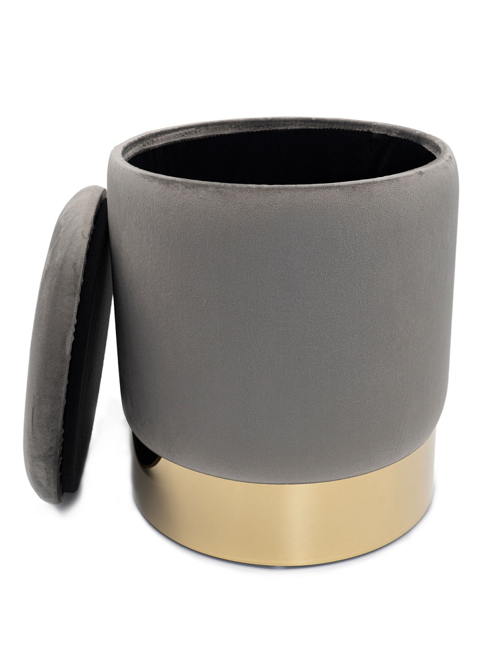 Samthocker Deko Hocker Samt Pouf Dekopouf Velour Hocker mit Stauraum u. Deckel Ø 31 H 38 cm