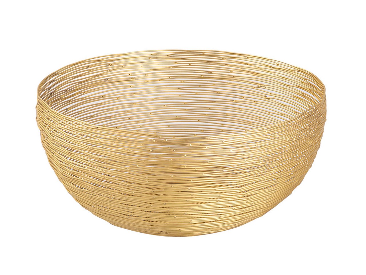Obstkorb ø 30 cm H 13 cm Brotkorb Obstschale Metall rund silber o. gold dollce Metall Drahtstruktur