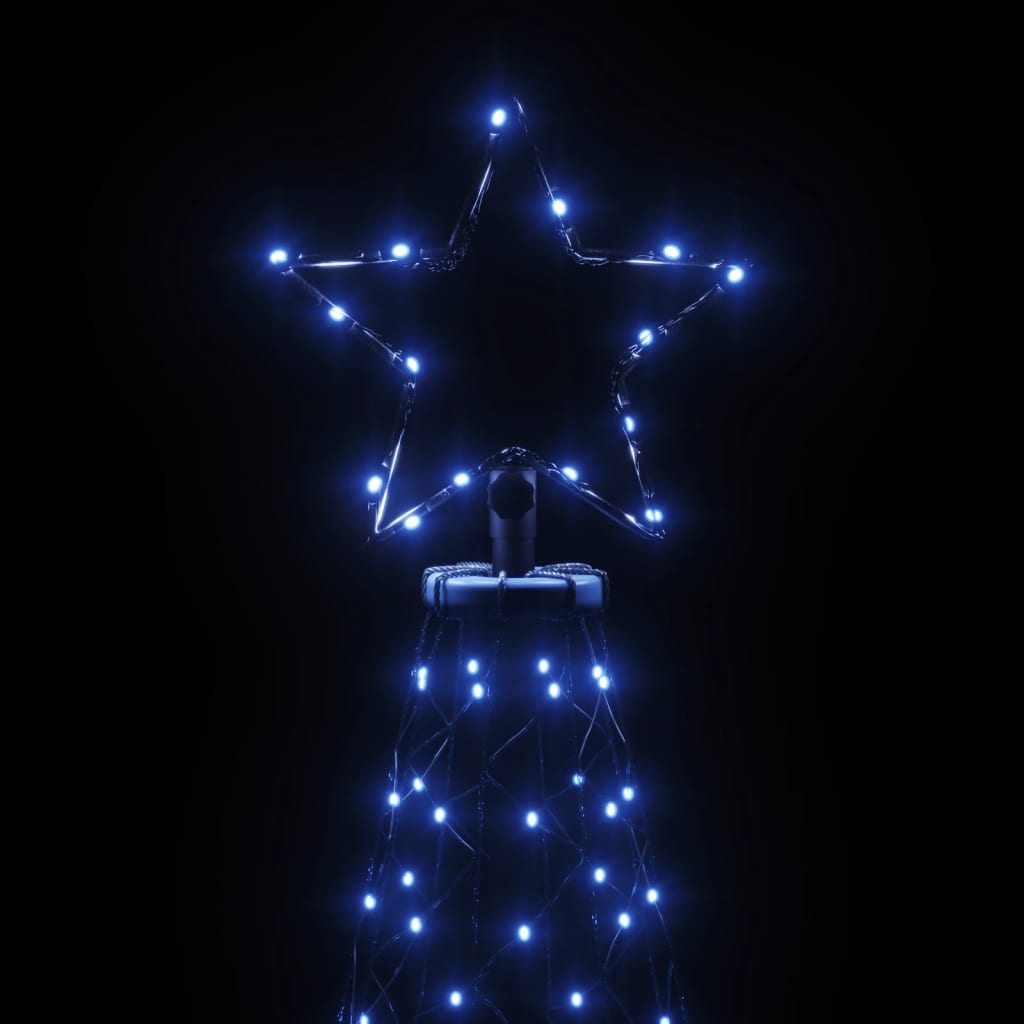 Weihnachtsbaum mit Metallpfosten Weihnachtsdeko 500LEDs Blau 3m Außenbeleuchtung