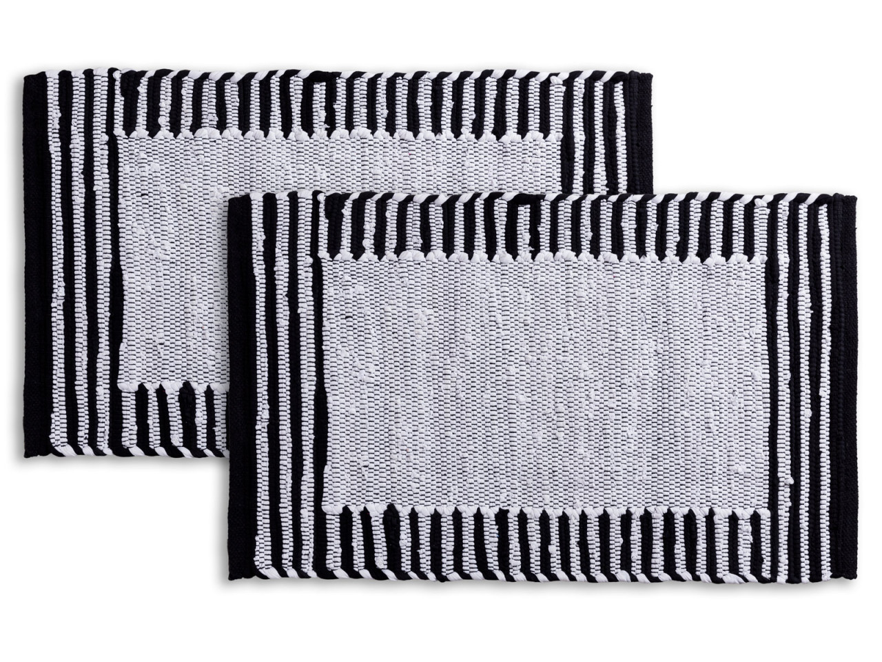 Badezimmerteppich Set 2er groß 80 x 50 cm 100% Baumwolle Badteppich Badematte Badvorleger Chindi