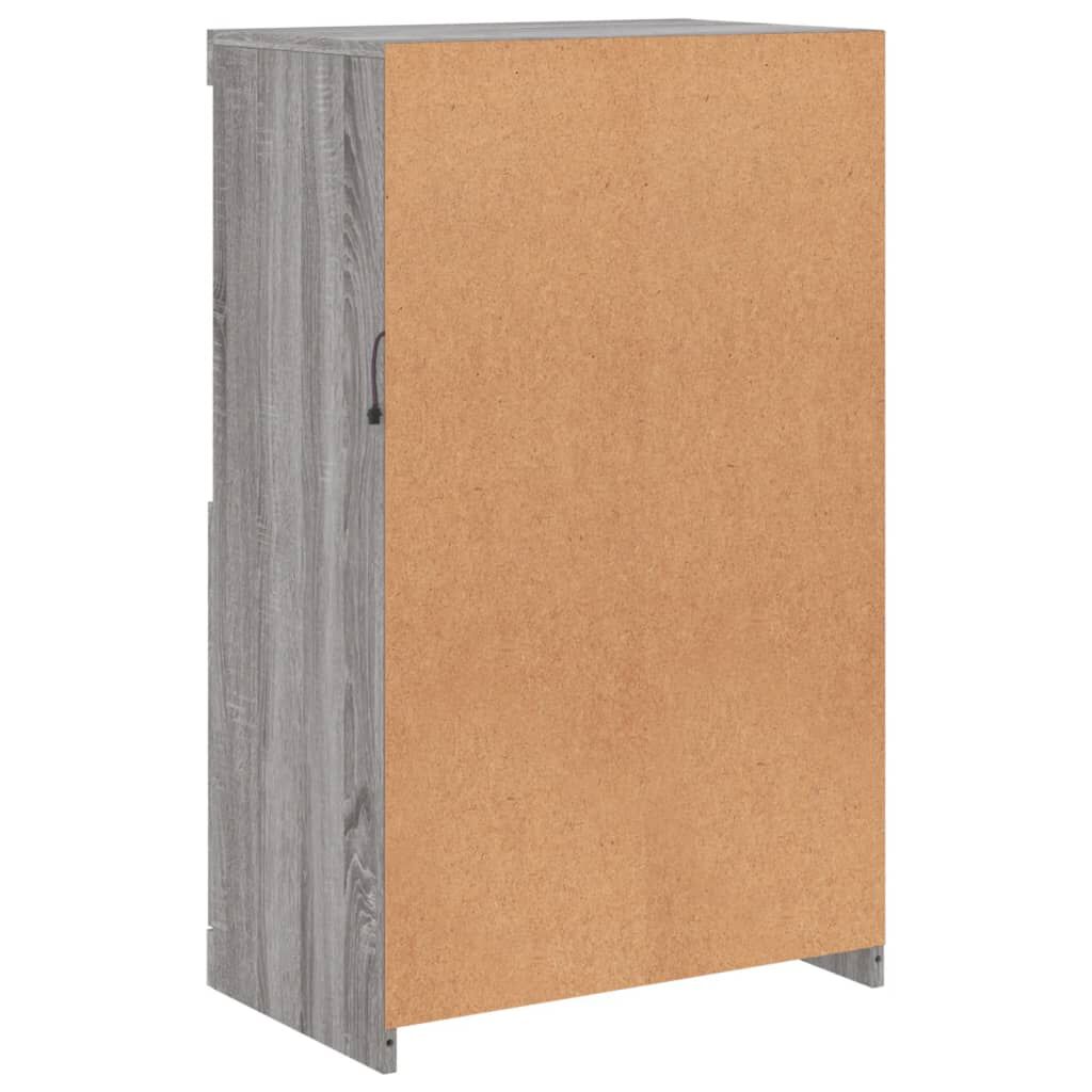 Sideboard Grau Sonoma 60x37x100 cm mit LED Beleuchtung modern gestaltet