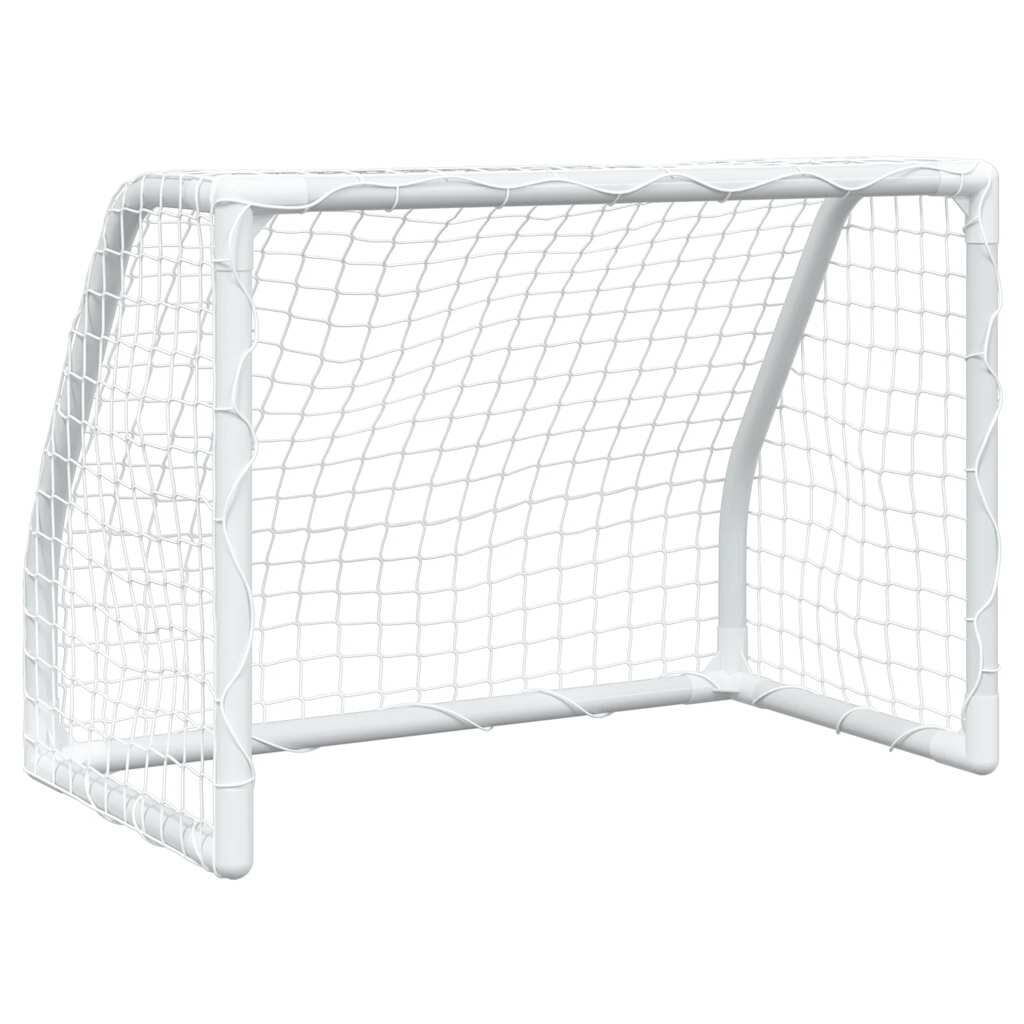vidaXL Fußballtore für Kinder 2 Stk. mit Ball Weiß 64x35x48 cm Metall