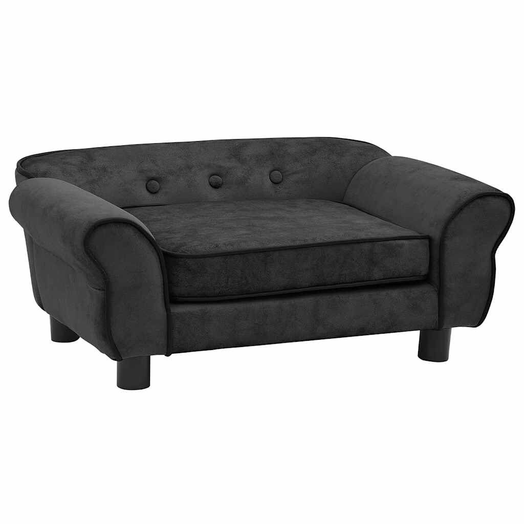 Hundesofa Dunkelgrau 72x45x30 cm weich gepolstert mit Plüschbezug pflegeleicht