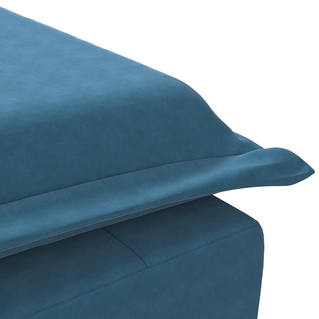 Massage Chaiselongue mit Nackenrolle Blau Samt Komfort und Entspannung