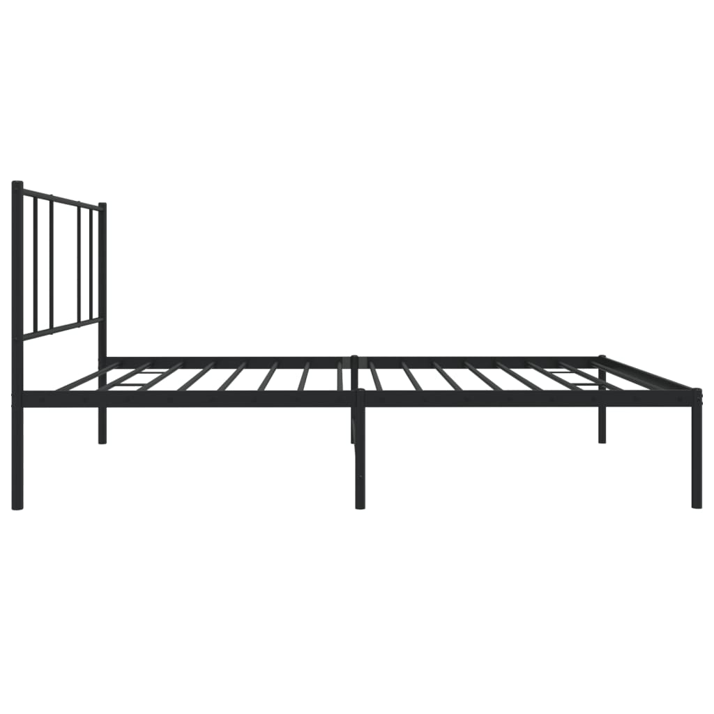 Metallbettgestell mit Kopfteil Einzelbett Bettgestell Schlafzimmermöbel Schwarz 90x200 cm 