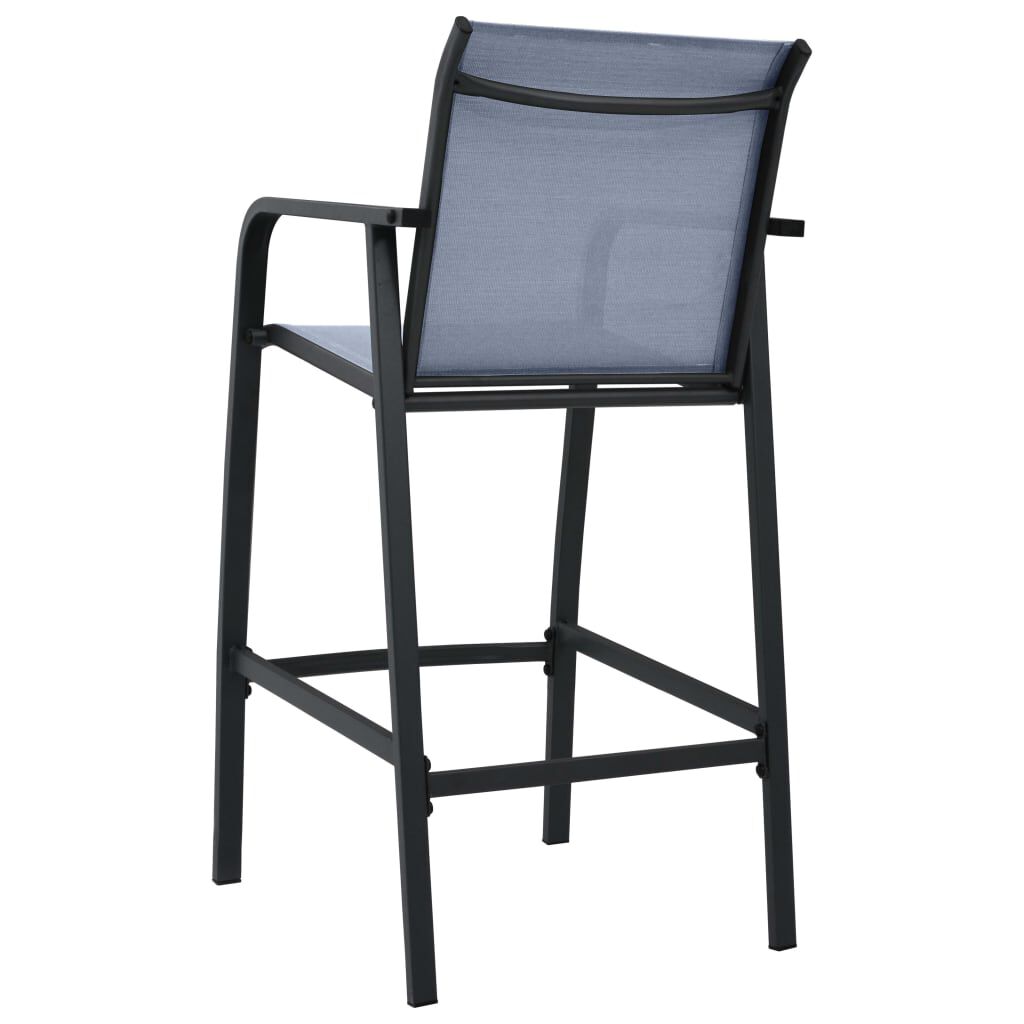 vidaXL Garten-Barstühle 2 Stk. Grau Textilene