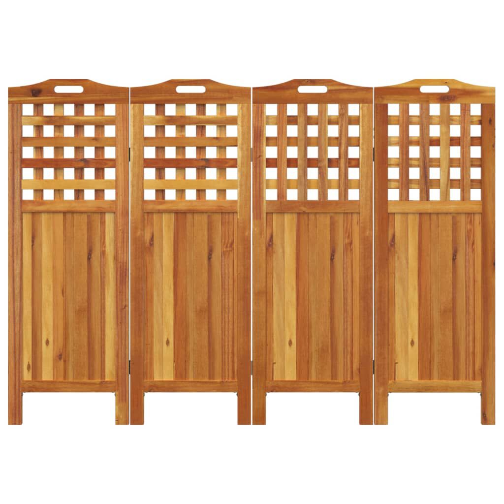 Raumteiler 4-teilig Massivholz Akazie 162 x 2 x 115 cm modern und dekorativ
