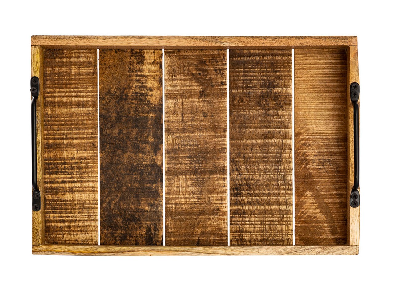 Serviertablett Holztablett Set 2 Stück 46x31cm Tablett Holz Serviertablett Deko Tablett Mangoholz