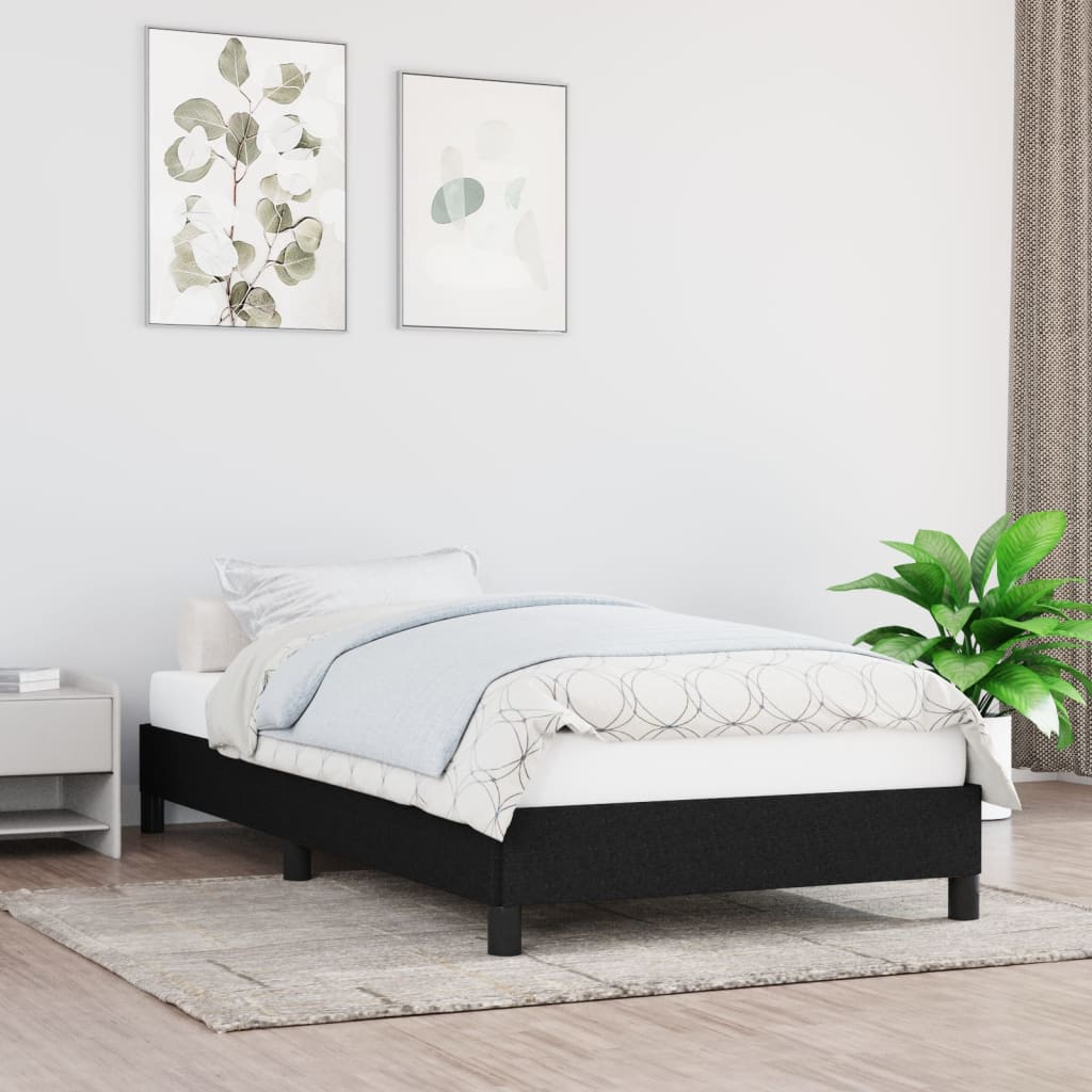 Bettgestell Bettrahmen Polsterbett Schwarz 90x190 cm Stoff 